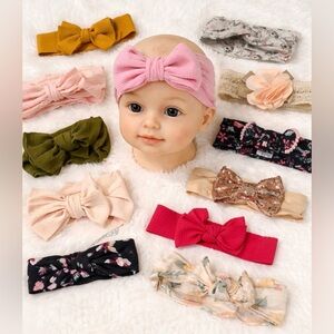 Lot of 12 Toddler Girl Headbands Various Styles and Colours Thick & Thin